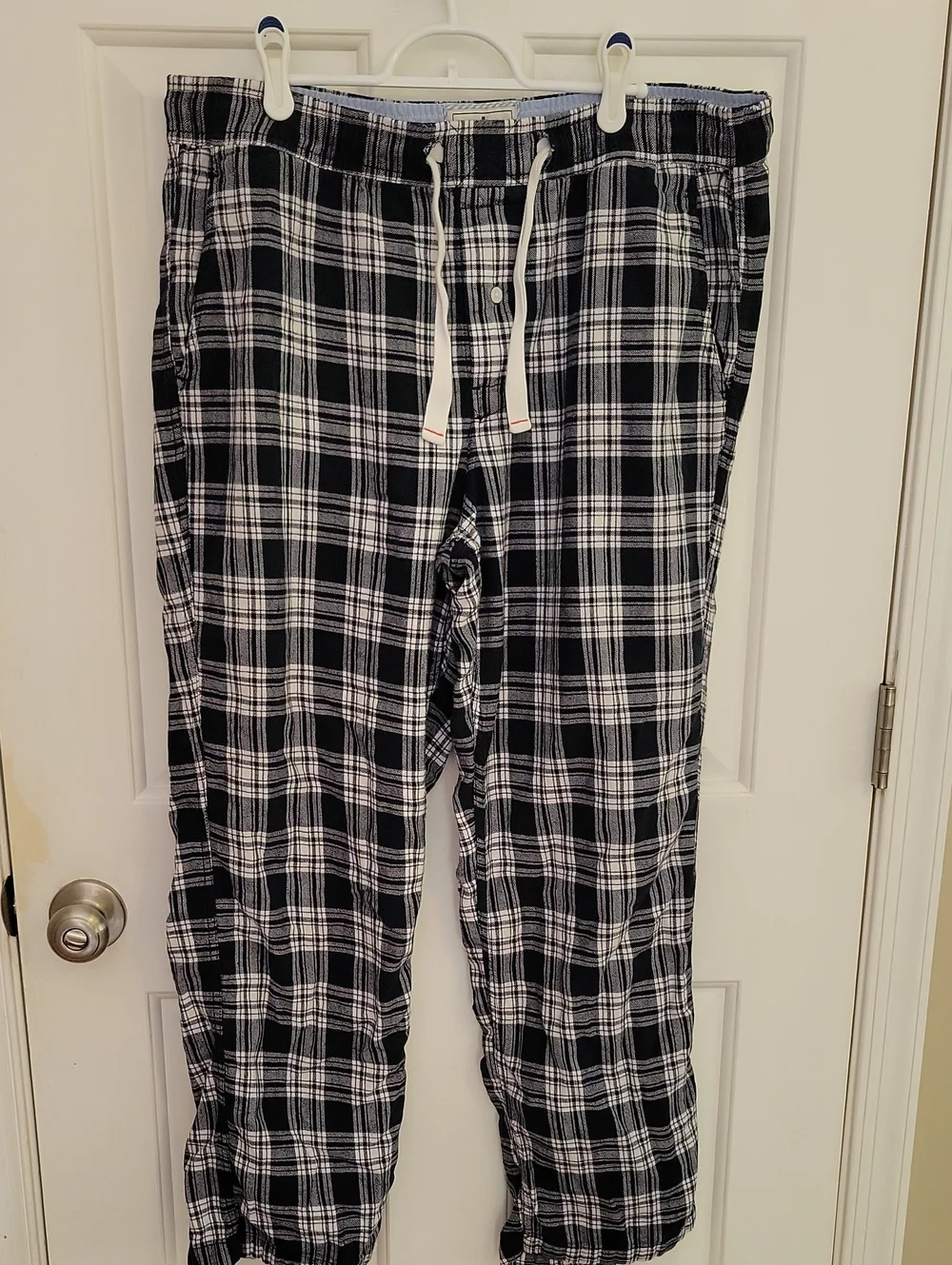J. Crew Black and White Plaid Drawstring Lounge Pants